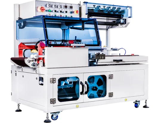 Tipo L Manga totalmente automática Envoltório de vedação de túnel termorretrátil Máquina de embalagem de fluxo Máquina de embalagem de plástico POF/PVC Seladora lateral térmica Máquina de embalagem